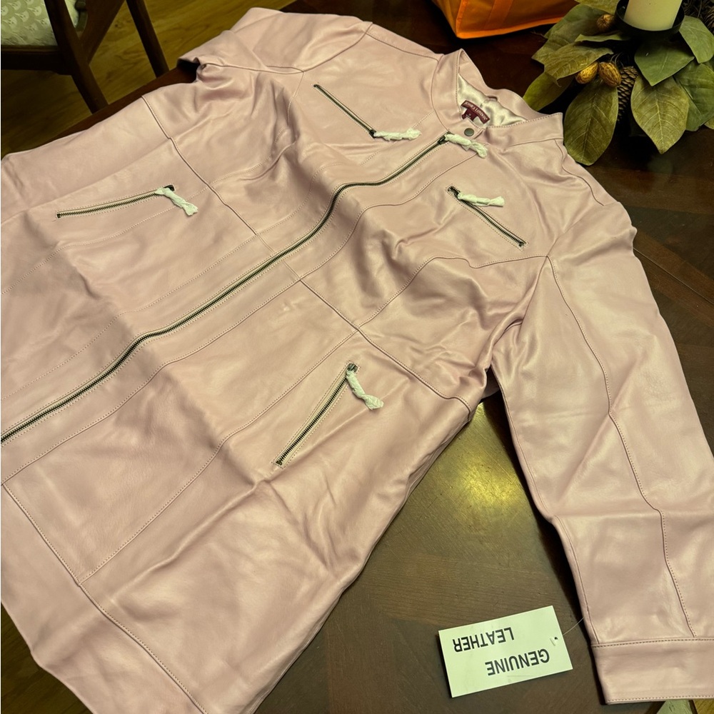 Jessica London Pink Leather Jacket